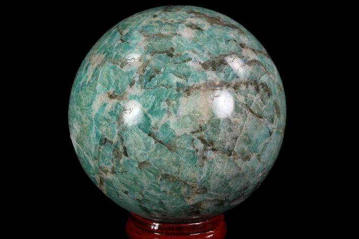 Polished Amazonite Crystal Sphere - Madagascar #78752
